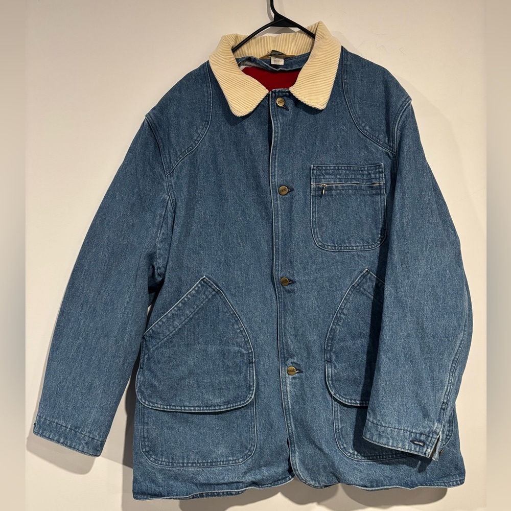 L.L. Bean Blue Denim Jacket with Cream Collar